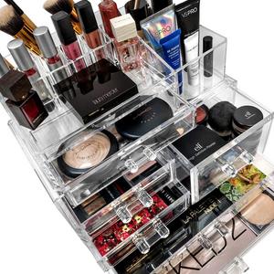 Sorbus Acrylic Cosmetics Makeup and Jewelry Storage Case Display Sets -Interlocking Drawers to Create Your Own Specially Designed Makeup Counter -Stackable and Interchangeable (Clear)