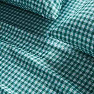 Maeve by Anthropologie Organic Cotton Sateen Printed Sheet Set I Pillow Case Green Gingham