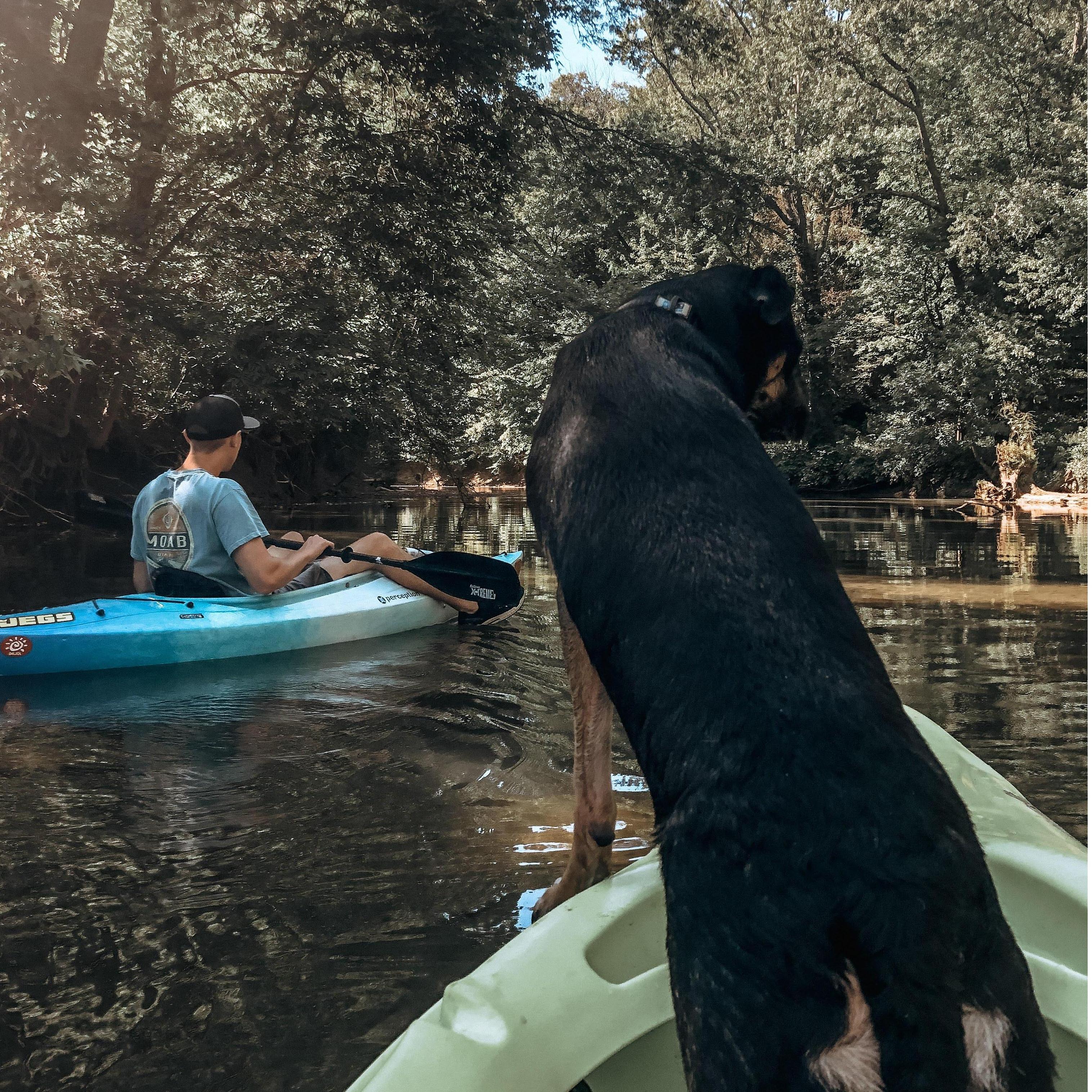 Waylon's first kayaking trip
