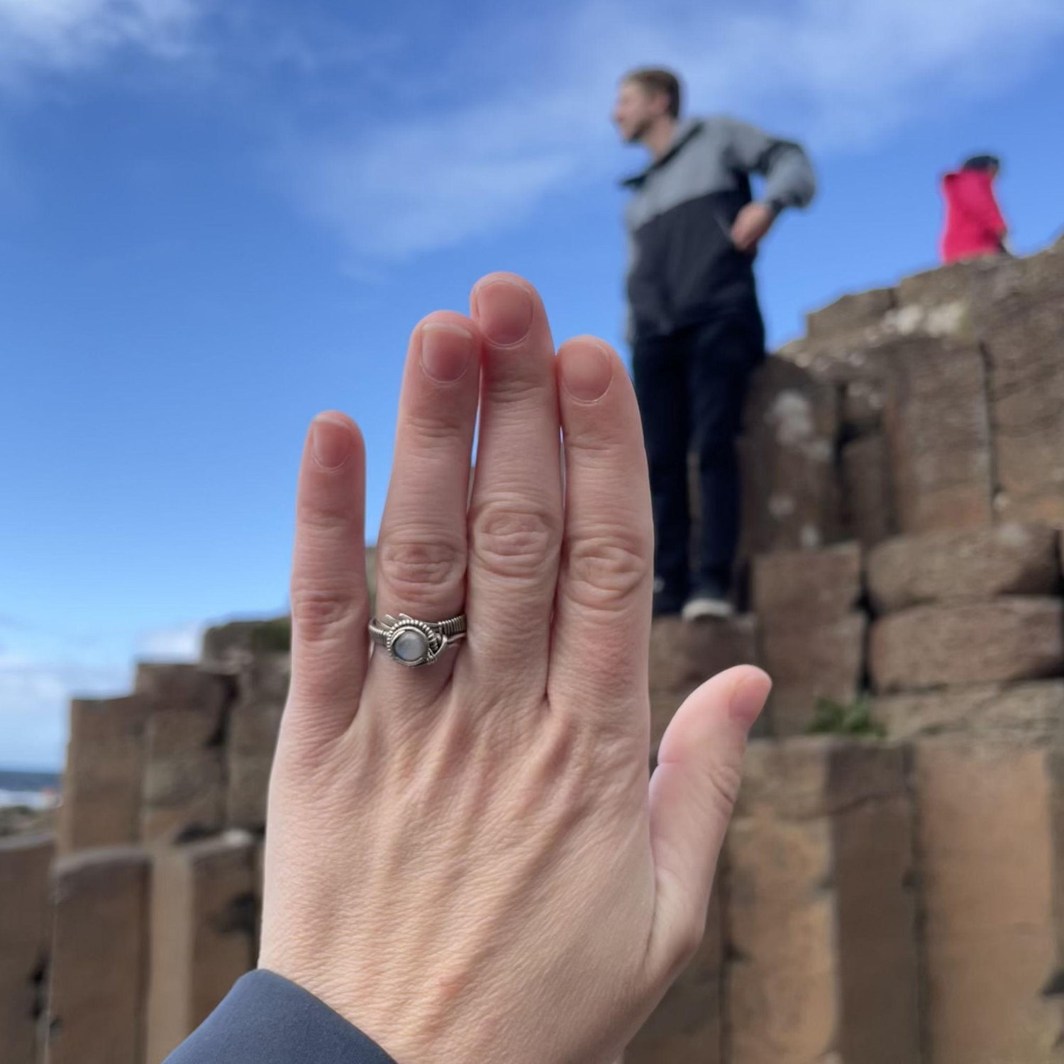Brian surprised me with a beautiful ring made by a local Olympia artist, since my engagement ring wasn't quite ready yet. Now I wear both!