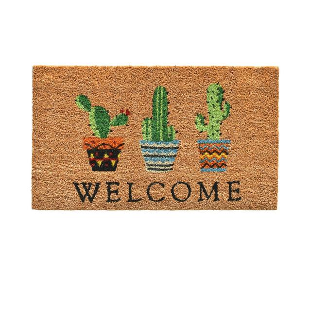 Cactus Welcome 17" x 29" Coir/Vinyl Doormat