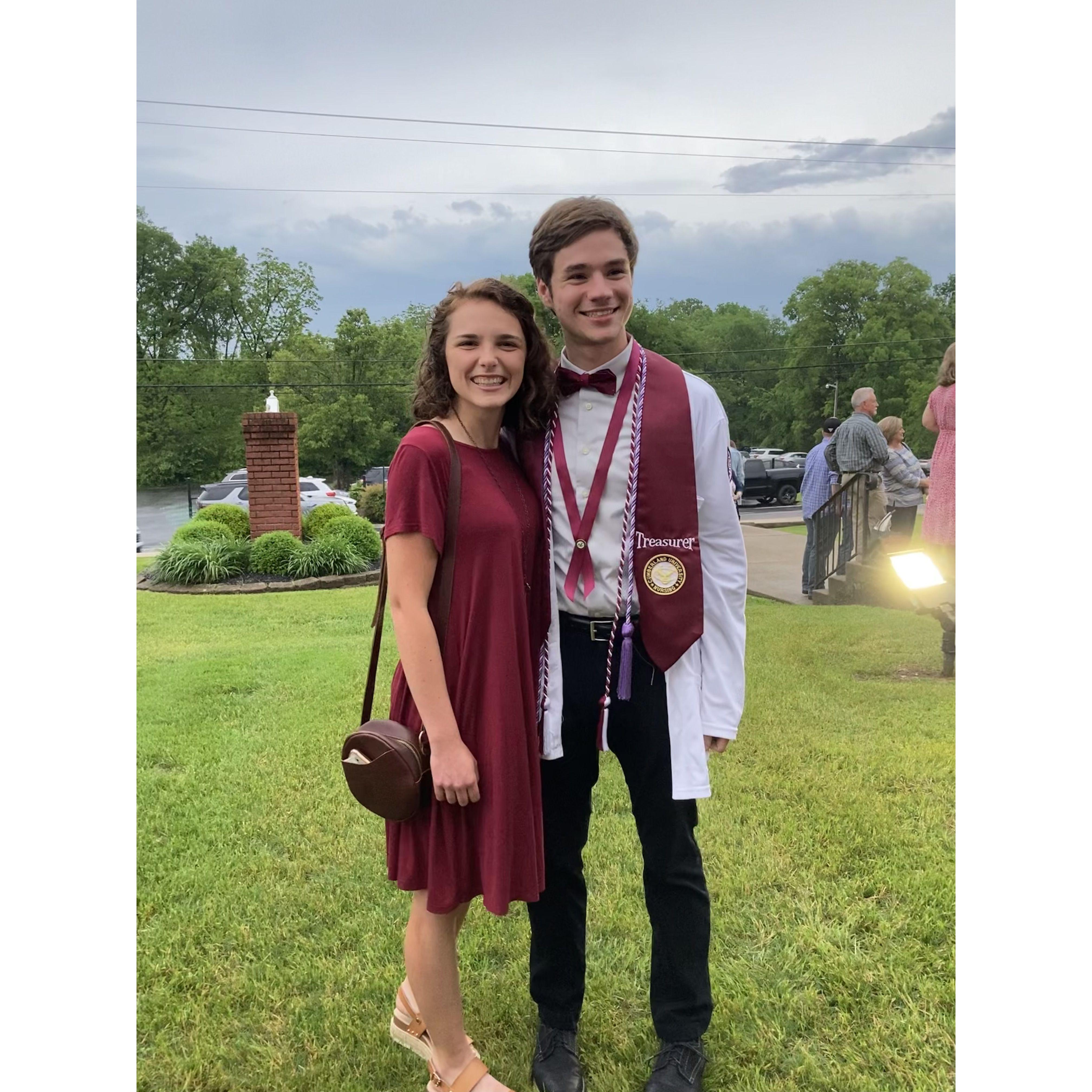 Caleb on his way to becoming a nurse (May 22)