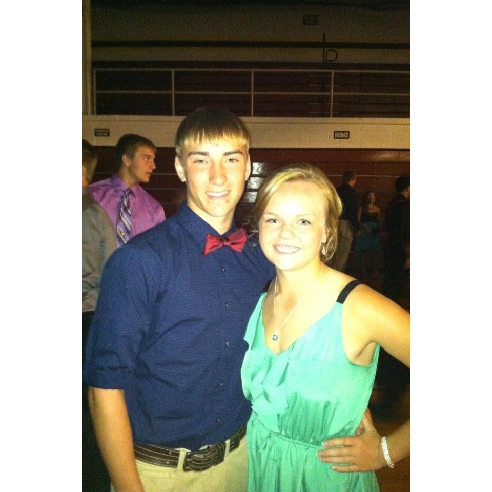 Our first picture together, Homecoming 2013 when I was crowned Queen