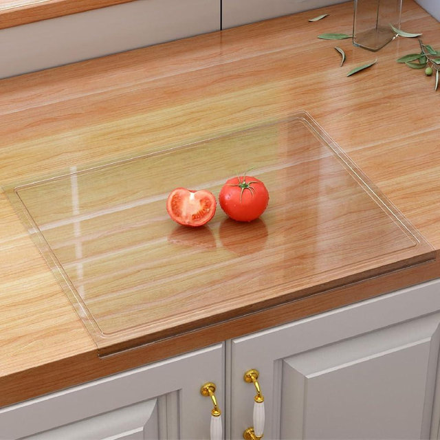 NAURLEF Acrylic Cutting Board with Juice Groove,Countertop Minimalist Decor