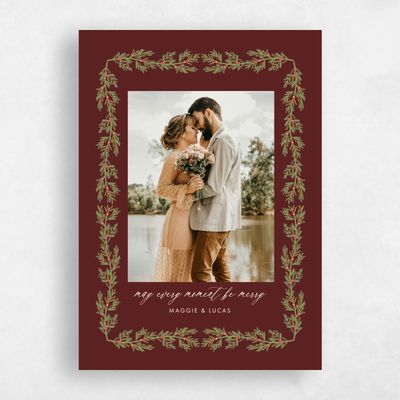 Maroon, Red Holiday Card - Alpine