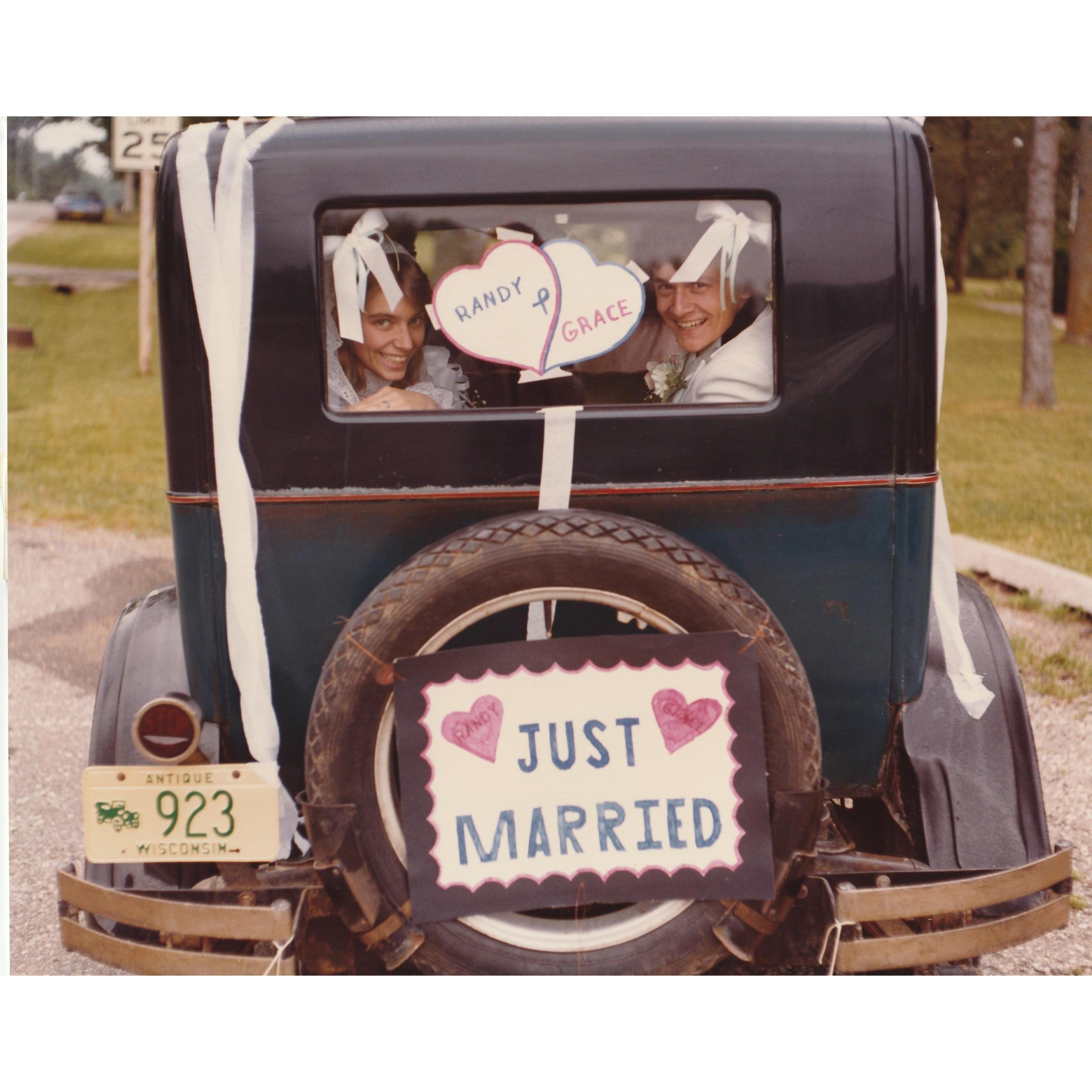 Grace & Randy riding away in the Essex!