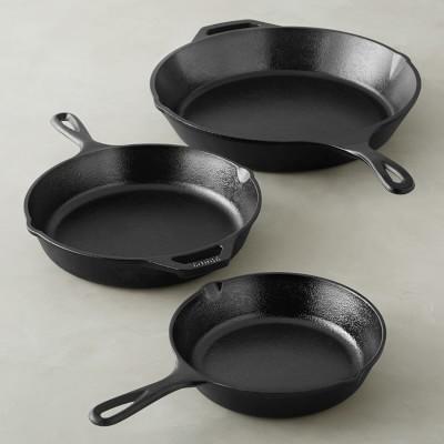 Lodge Seasoned Cast Iron Skillets, Set of 3