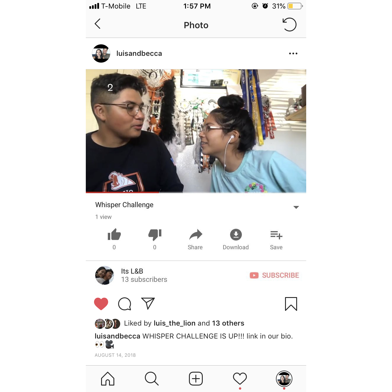 When we had our YouTube channel