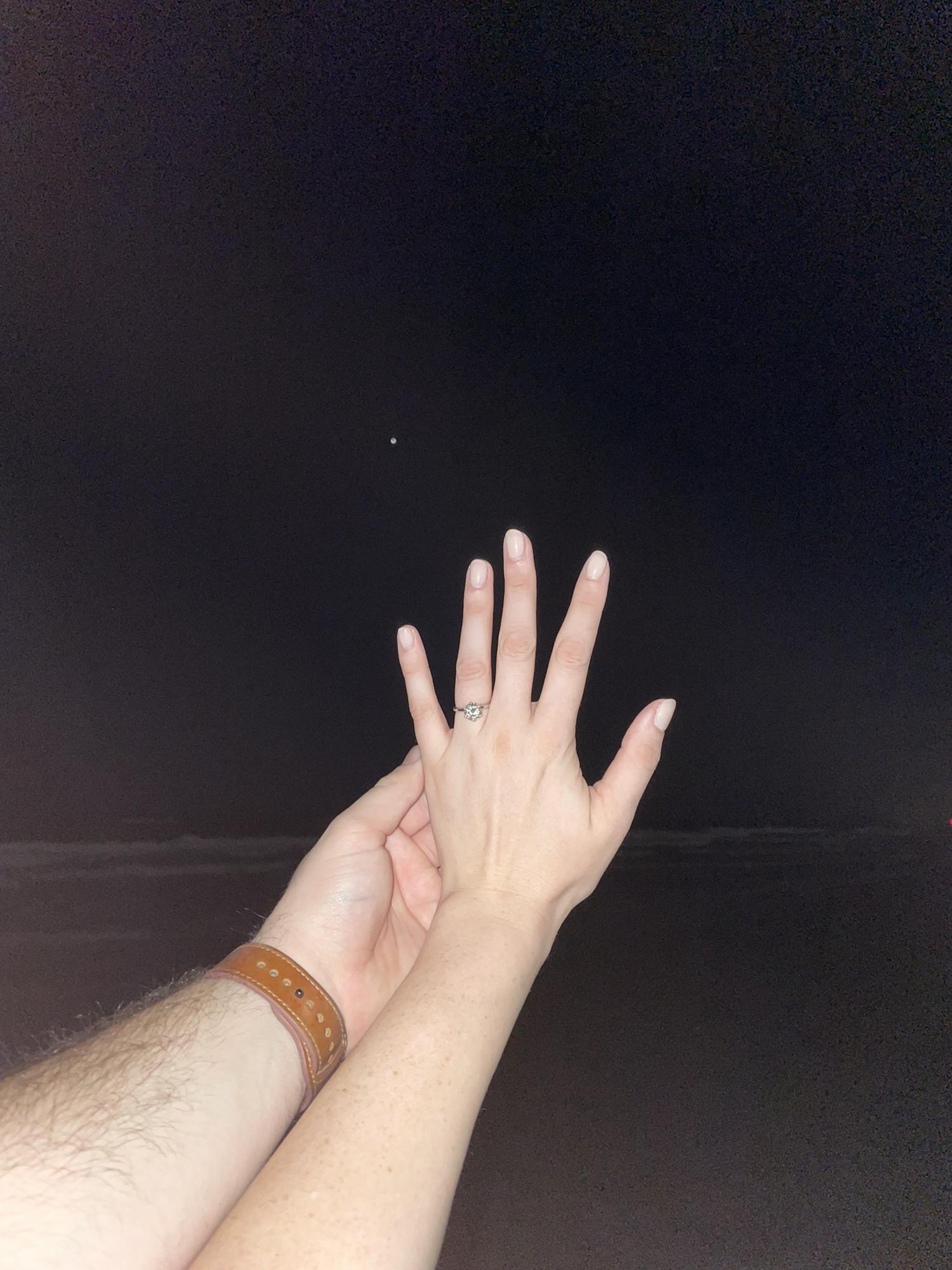 October 22, 2021 — This ring is special for many reasons! Not only does it represent the beginning of our life together, but it happens to be an heirloom from Hallie, Logan’s beloved grandmother.