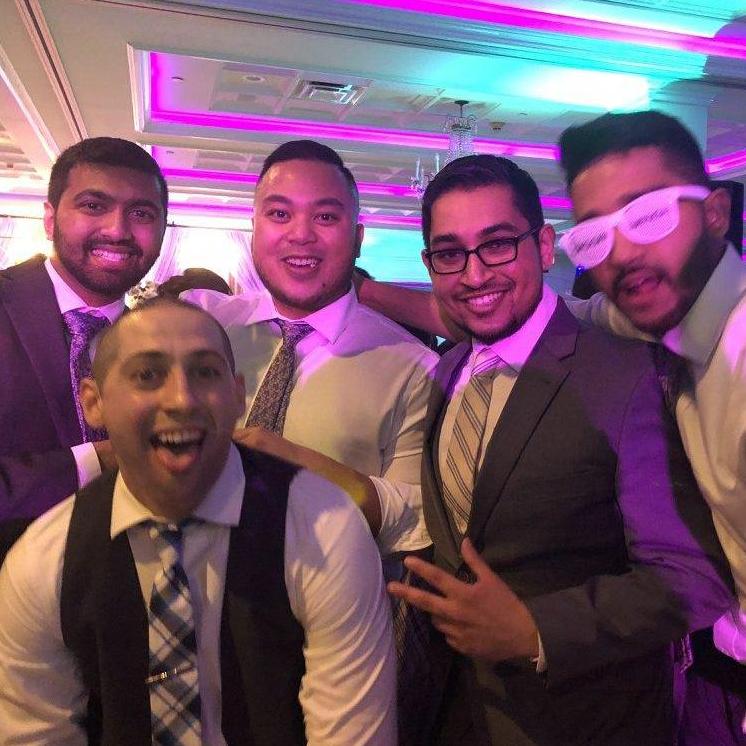 With Obaid, Dan, Christian and Basil at Justin's wedding!