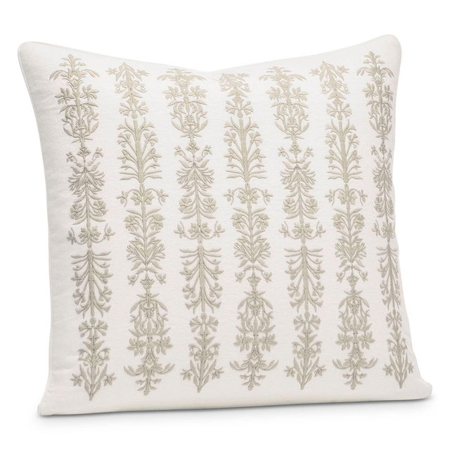 Boll & Branch Linen Floral Reed Decorative Pillow, 20" x 20"