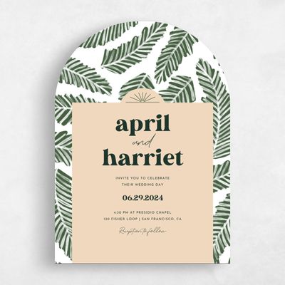 Green Arch Wedding Invitation - Tucana Portrait