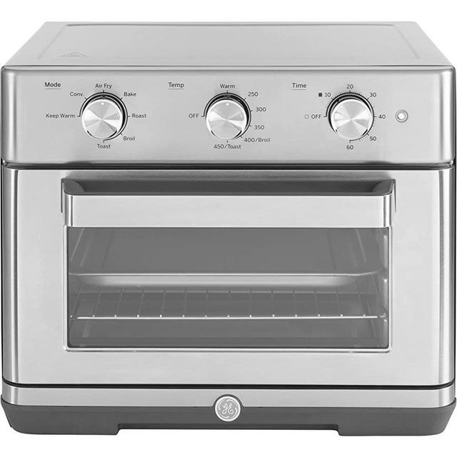 GE Mechanical Air Fry 7-in-1 Toaster Oven, Large Capacity Fits 12" Pizza, 7 Cook Modes of Air Fry, Bake, Toast, Keep Warm, Broil, Convection, and Roast, Stainless Steel, G9OAABSSPSS