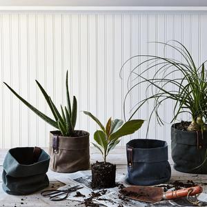 Waxed Canvas Planters (Set of 3)