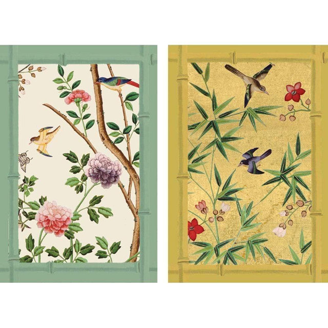 Caspari Chinese Wallpaper Playing Cards in Blue - 2 Decks Included