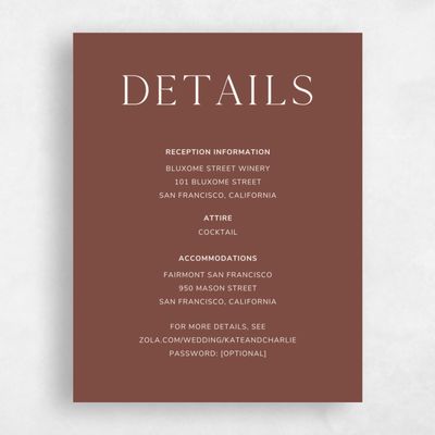 Chocolate Brown Wedding Enclosure - Brockway