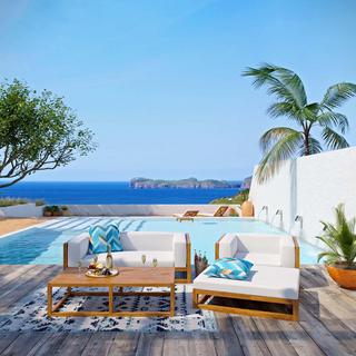 Newbury 4-Piece Outdoor Sofa & Ottoman Set