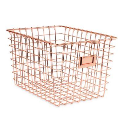 Spectrum Small Metal Storage Basket in Copper
