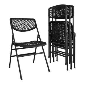 Cosco 4 -Pack Black Commercial/Residential Banquet Folding Chair with Mesh Seat ( Indoor )
