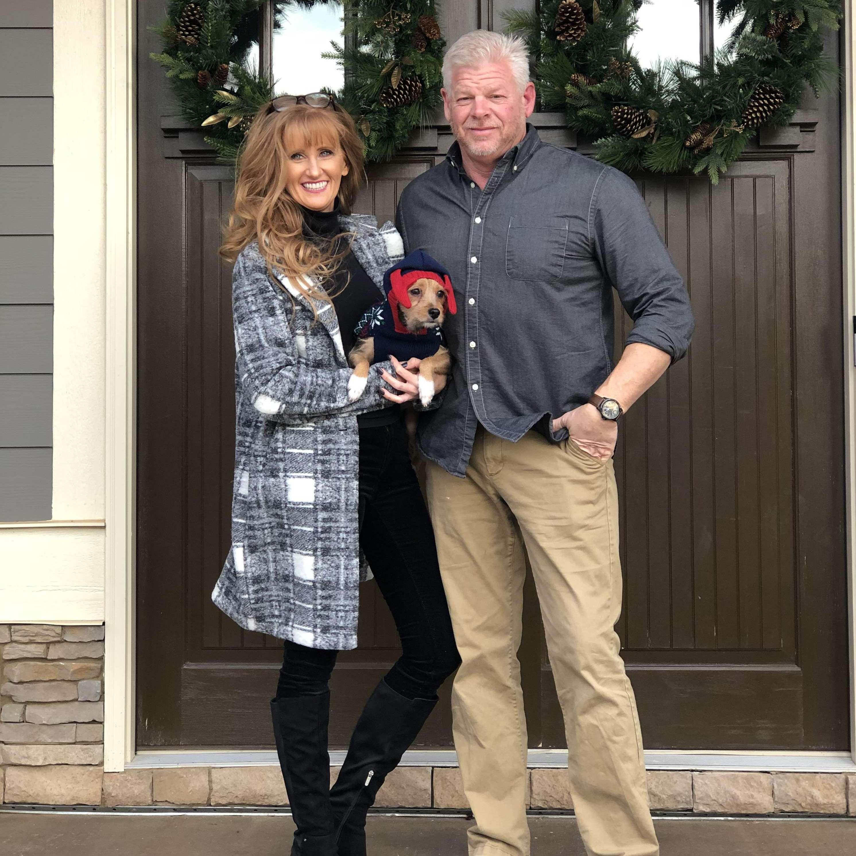 First Christmas together...Keith learned that Bella and me were a package deal : )