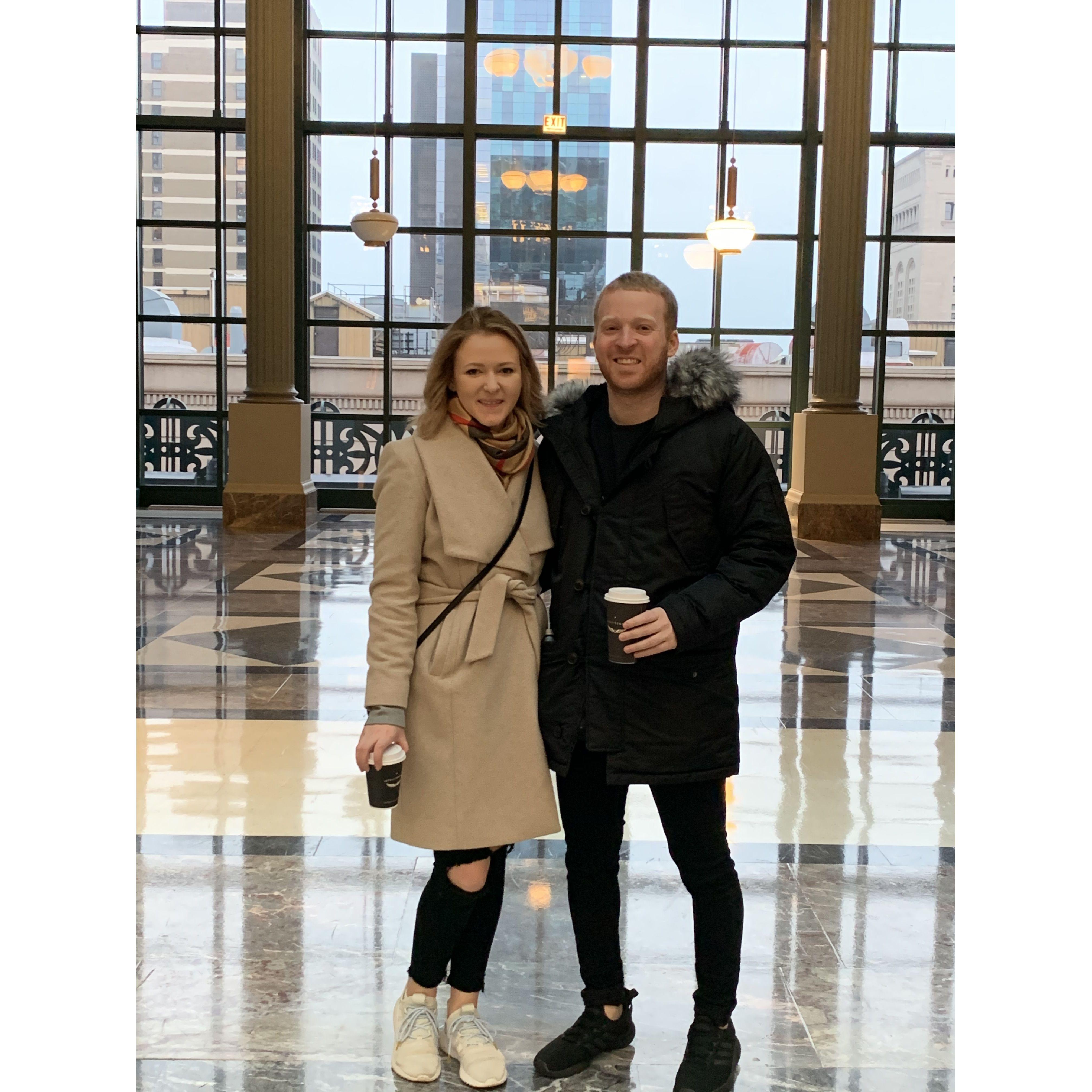 The very top of the Harold Washington Library made for a great escape during a cold winter coffee date