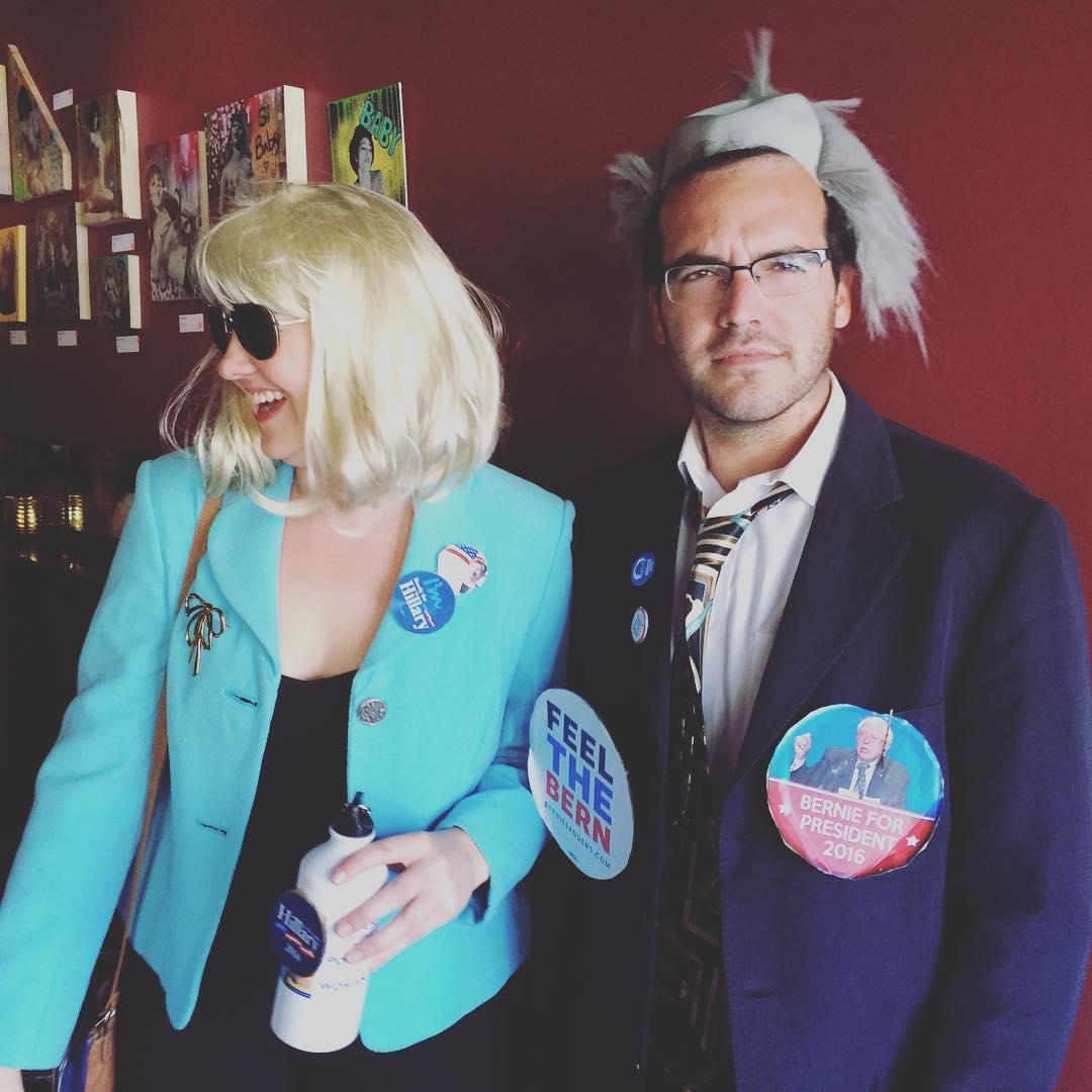 Hillary and Bernie costumes for Halloween 2016