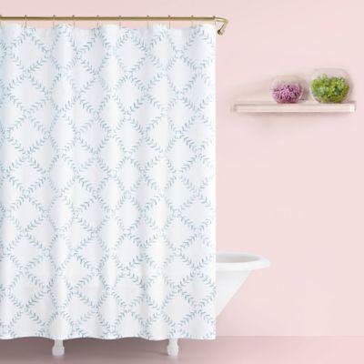 kate spade new york Fern Trellis Shower Curtain in Turquoise