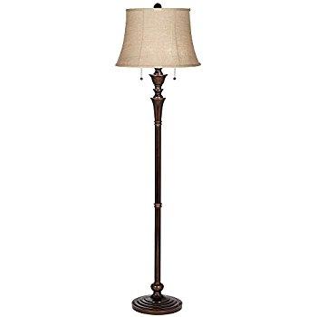 Brooke Twin Pull Chain Bronze Floor Lamp