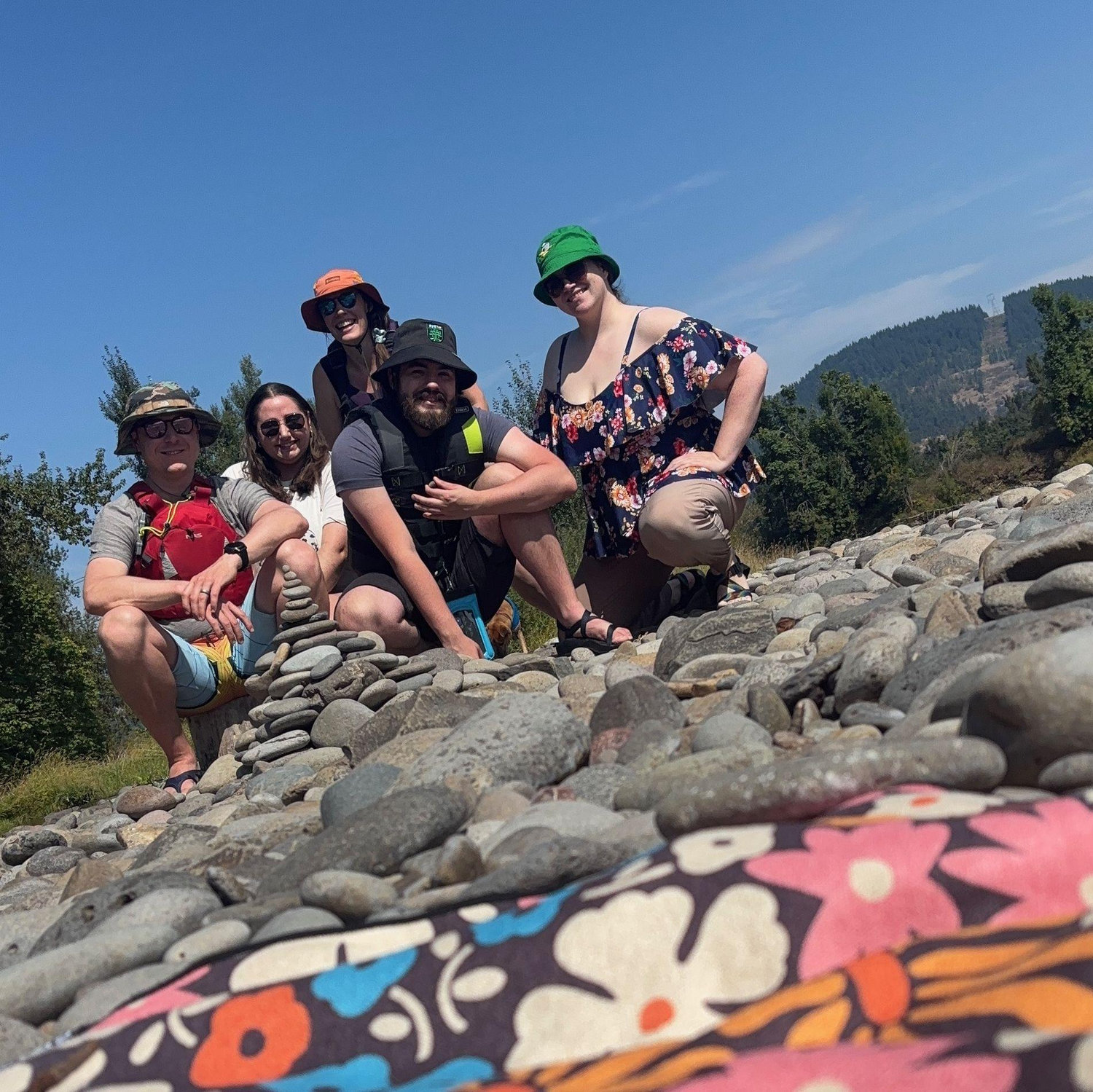 A picture of us with Megan, Kelly and Troy on the Willamette river.