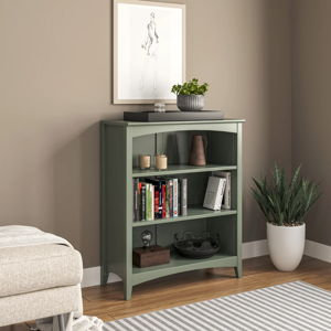 Colton Bookcase - Sage Green , (3 Shelves) 36" H x 30" W x 13"D