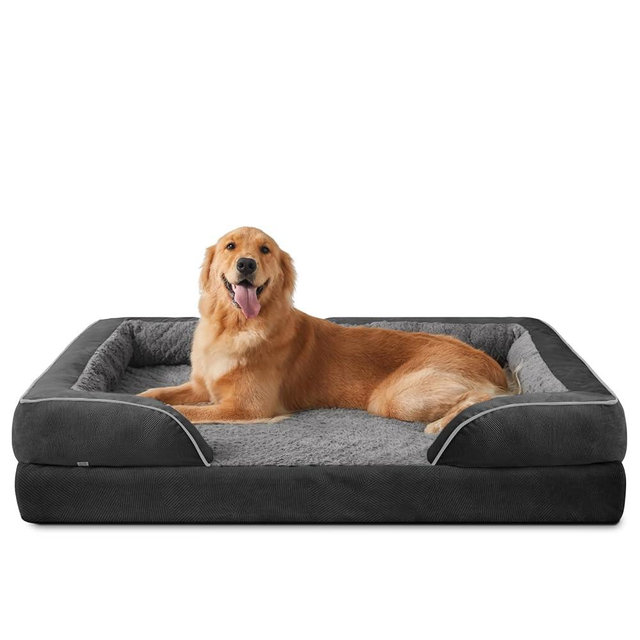 INVENHO Orthopedic Dog Beds Large Sized, XL Egg-Crate Foam Dog Couch with Washable Removable Cover, Waterproof Lining and Nonskid Bottom