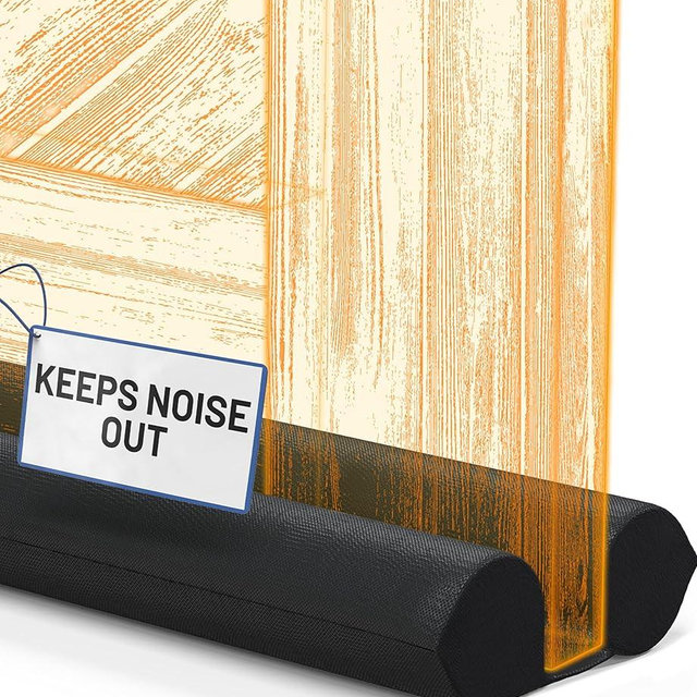 Everlasting Comfort 2 Sided Under Door Draft Stopper for Bottom of Doors - Quick Install, Keeps Heat In & Cold Air Out - Sound Proofing Foam Strip Gap Filler, Noise Blocker for Interior -Fits 30"-36"W