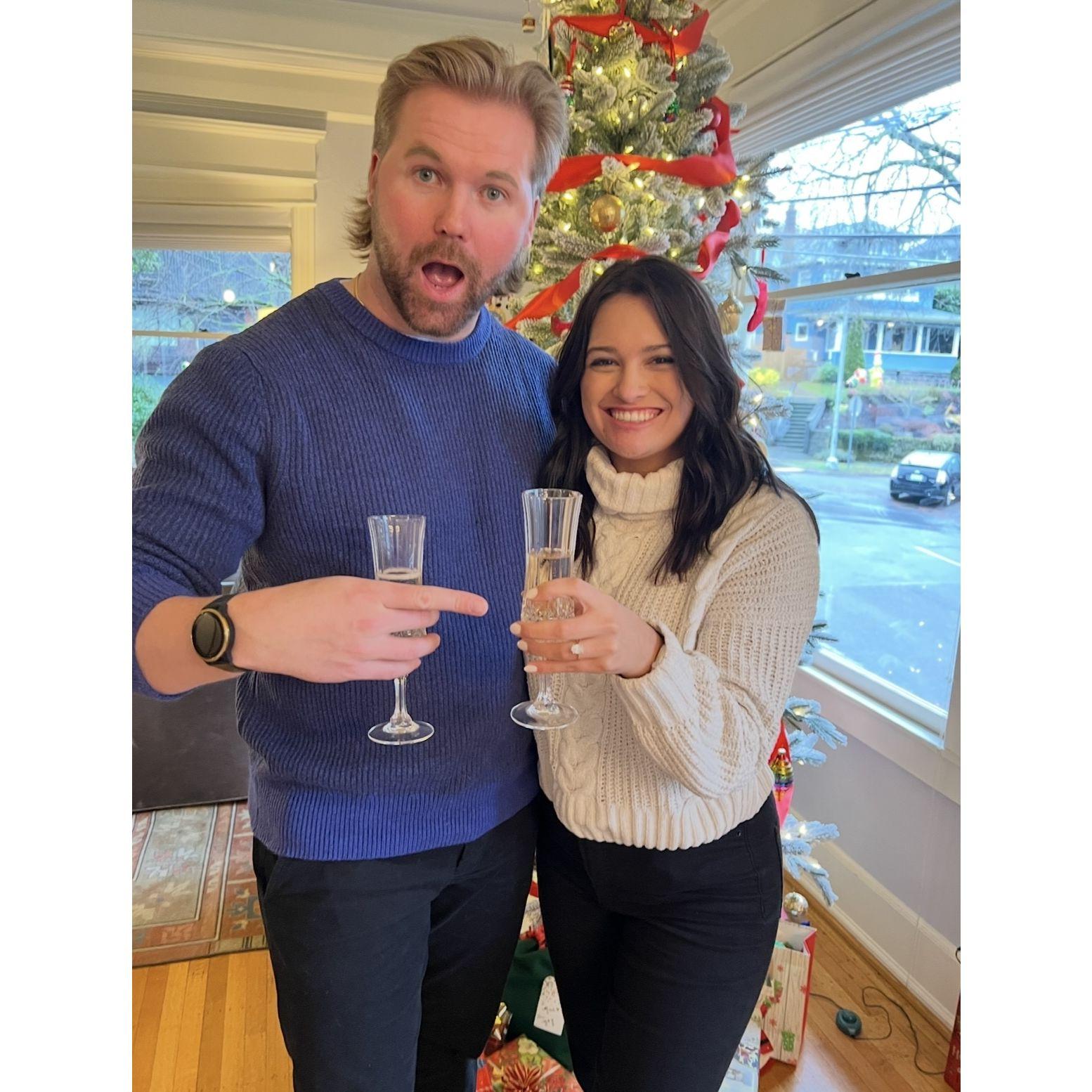 Christmas as an engaged couple.