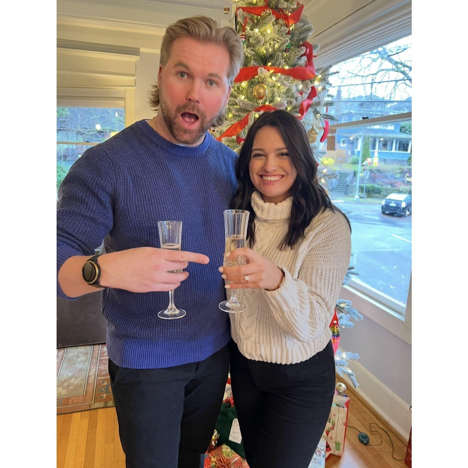 Christmas as an engaged couple.