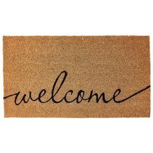 KANKUN Coco Coir Door Mat with Heavy Duty Backing, Welcome Doormat (17" x 30"), Doormat Entrance (Welcome1-1Pack)