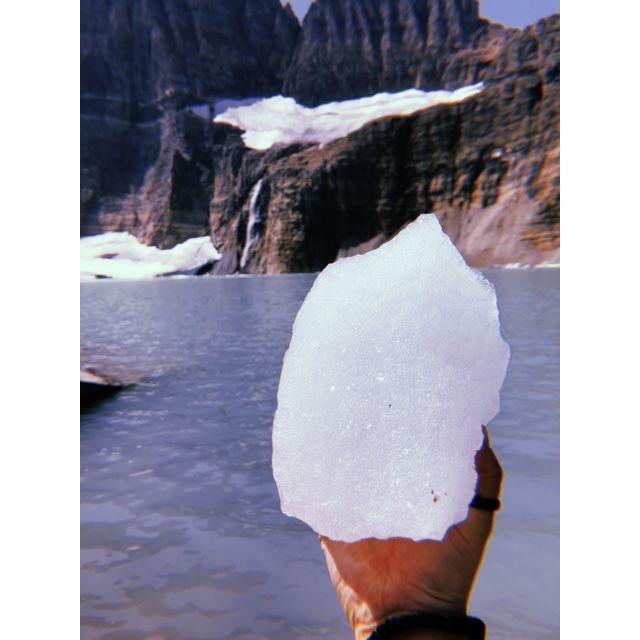 Walked 13 miles just to touch some ice
