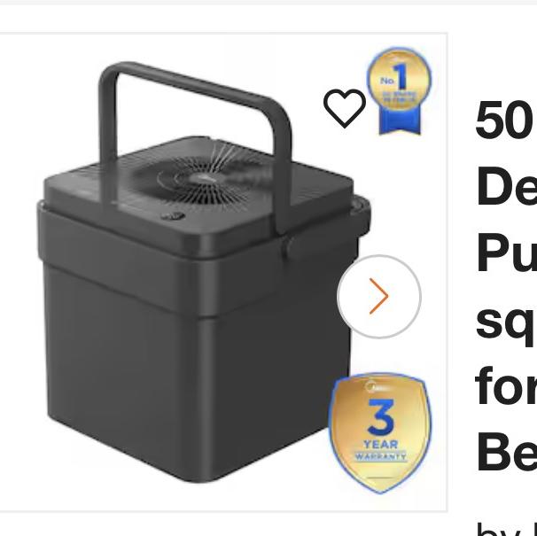 50 pt. Cube Dehumidifier with Pump up to 4,500 sq. ft. Most Efficient for Basements