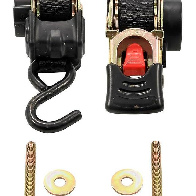 Camco Retractable Transom Tie Down Strap - Secures Your Boat While Traveling |Bolt-On Design |1,500 lb. Break Strength | Measures 1” W, 5 ½ ’ L |Durable & Corrosion Resistant Design - (50032)
