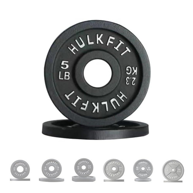 HulkFit 2-inch Olympic Steel Weight Plate with Anti-Rust Finish for Barbells & Plate Only Strength Training - Black