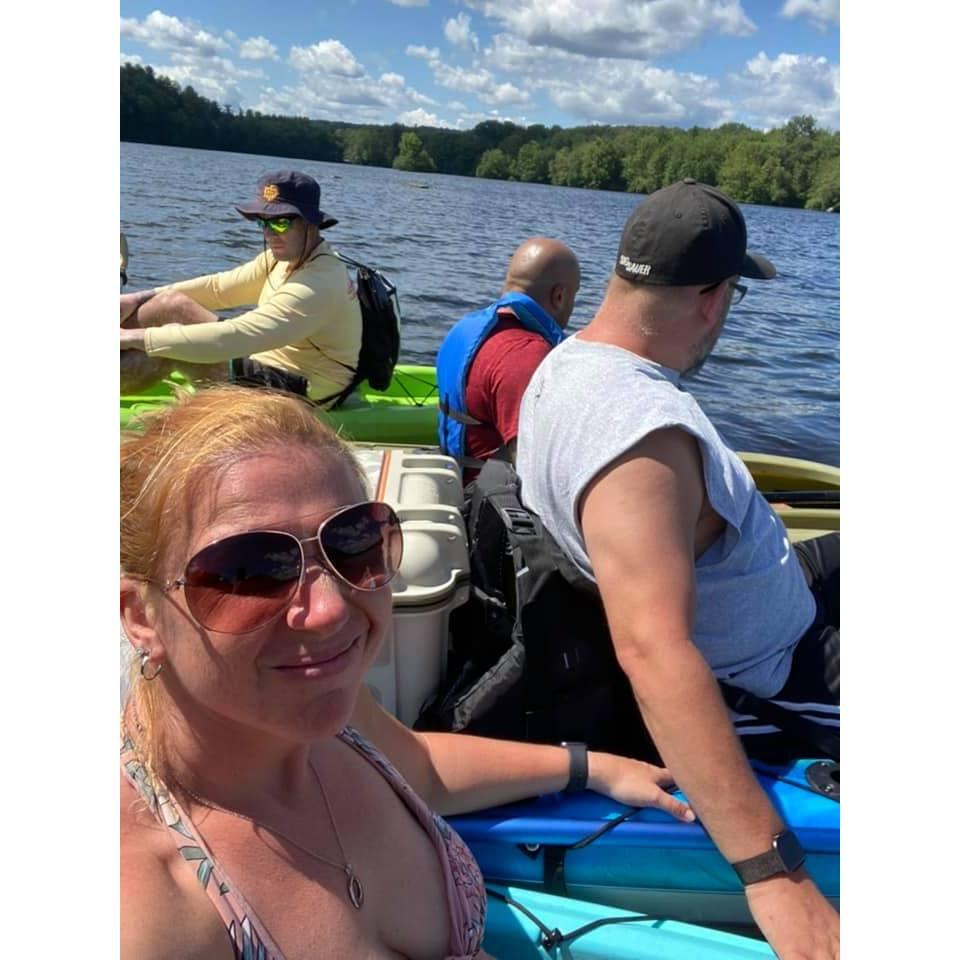 Chilling with friends in kayaks - Aug 2021