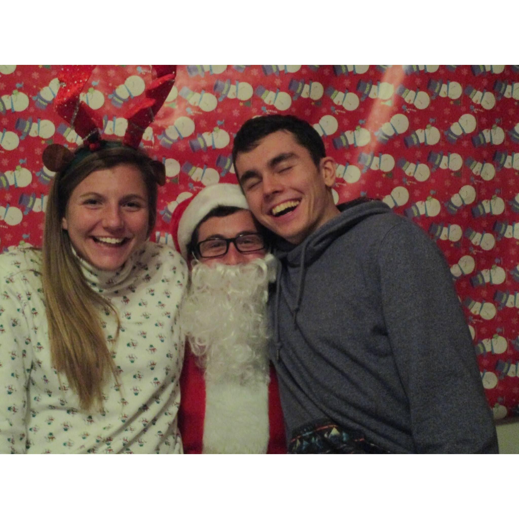 Baby Jack and Zoe at a Christmas party at the start of the relationship!