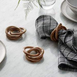 3-Ring Wood Napkin Ring, Set of 8