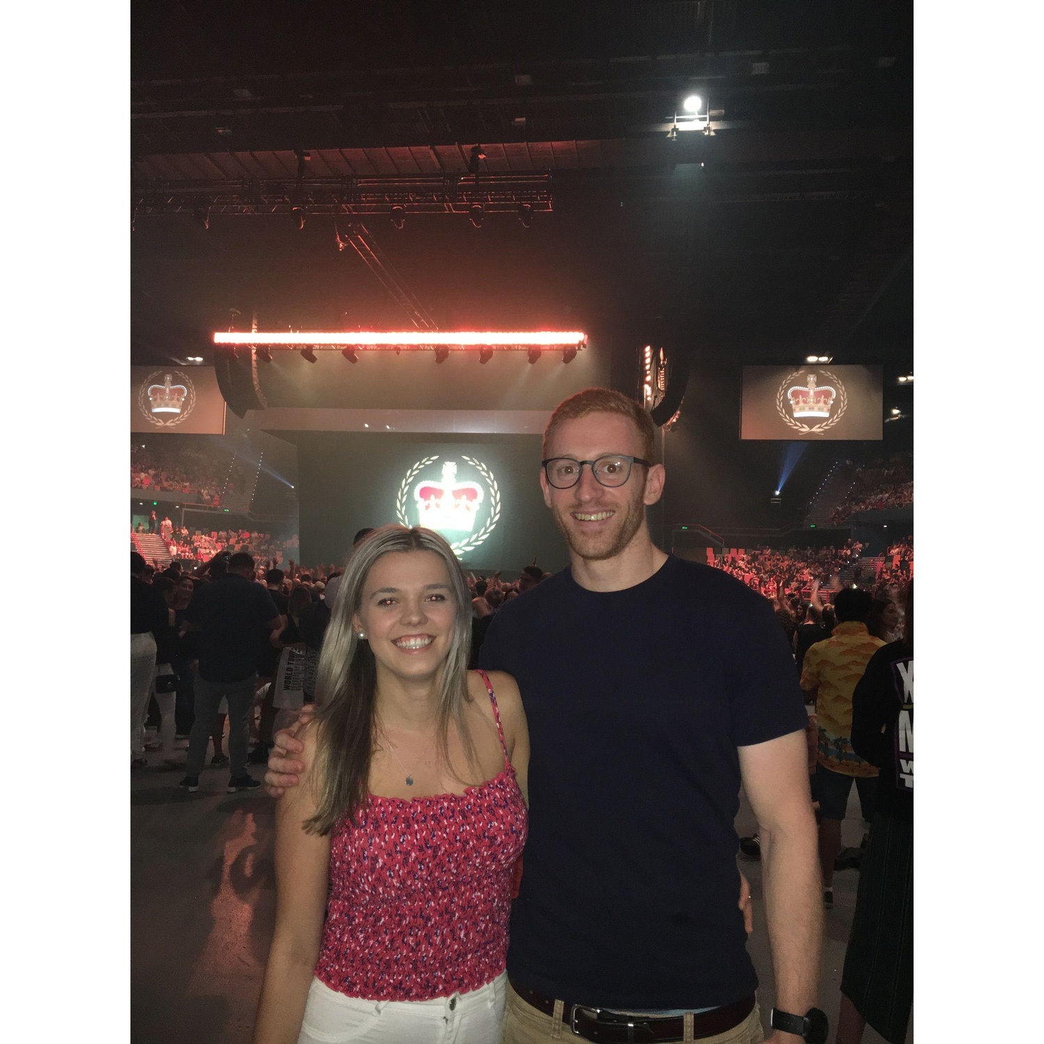 Our first photo together at our first concert - Bruno Mars