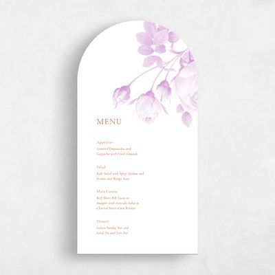 Pink Arch Wedding Menu - Milna