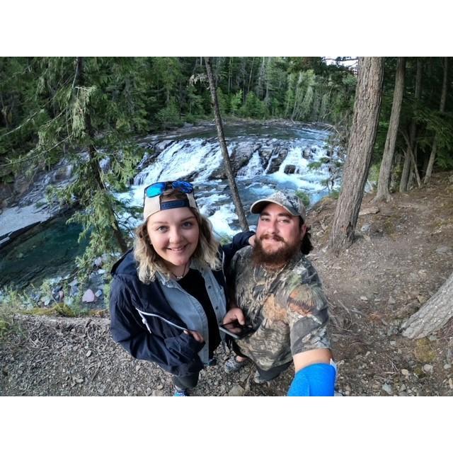A waterfall in Glacier National Park, Montana
