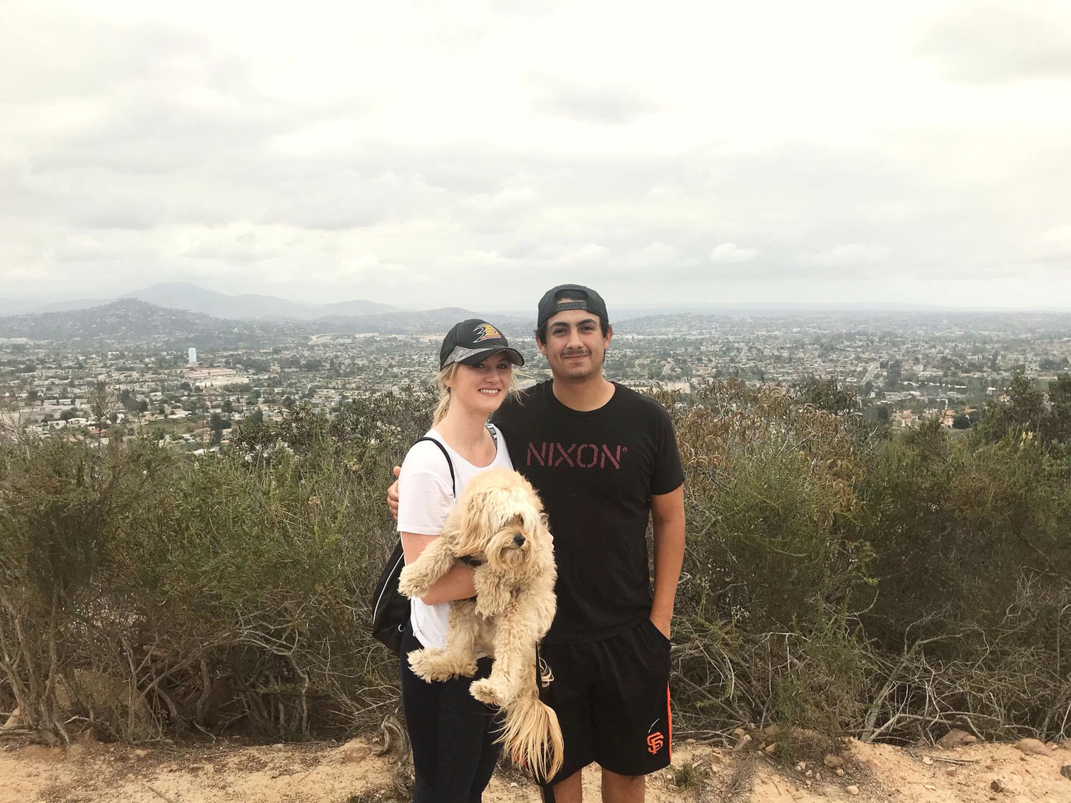 We like hikes 
(Erika is holding Addie, not Winston)