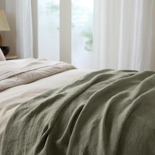 Vintage Linen Bed Blanket