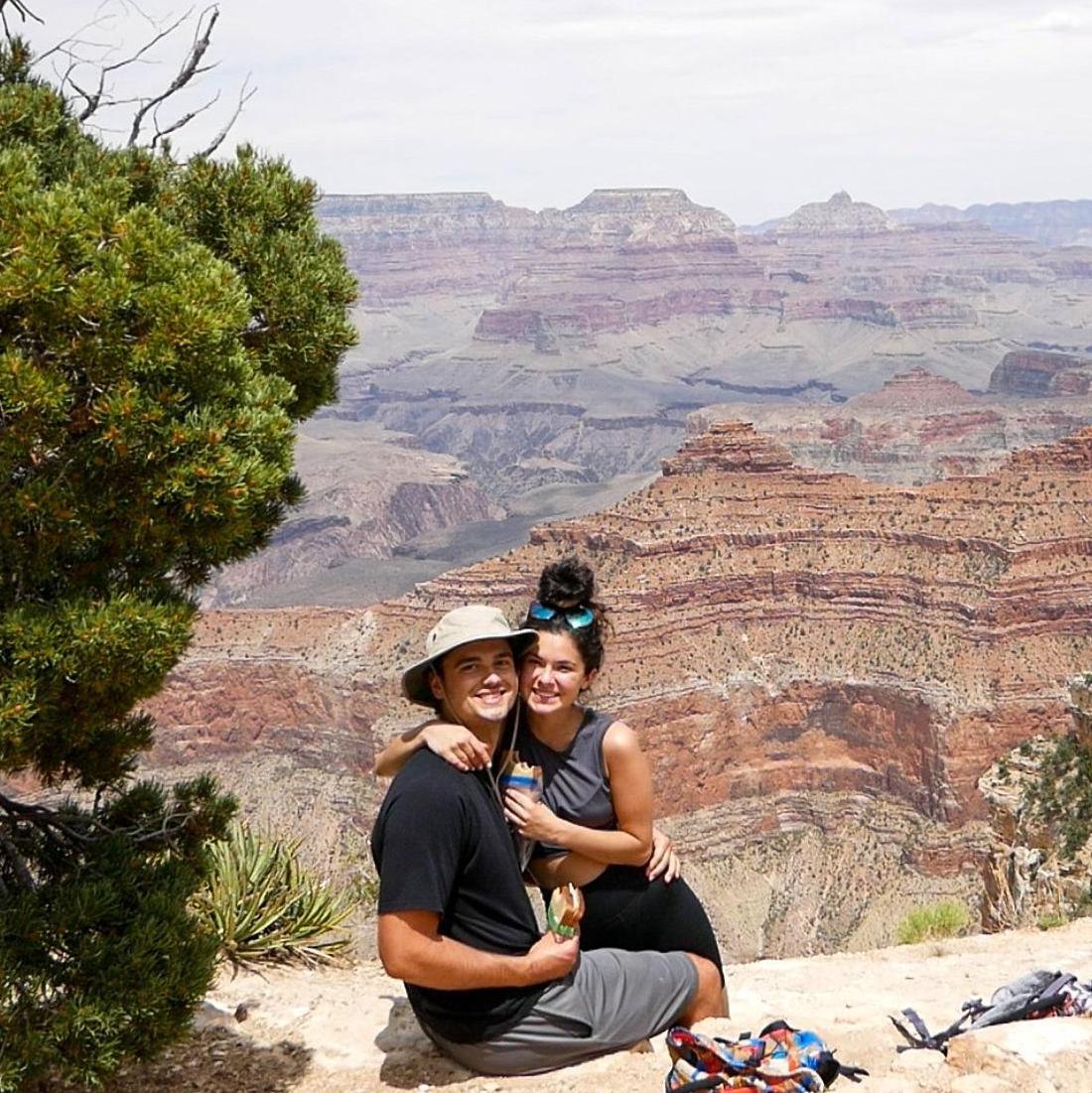 Our first time at the Grand Canyon together - it was 110 degrees!