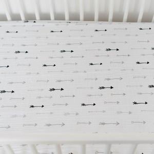 Muslin Fitted Crib Sheet, Arrows