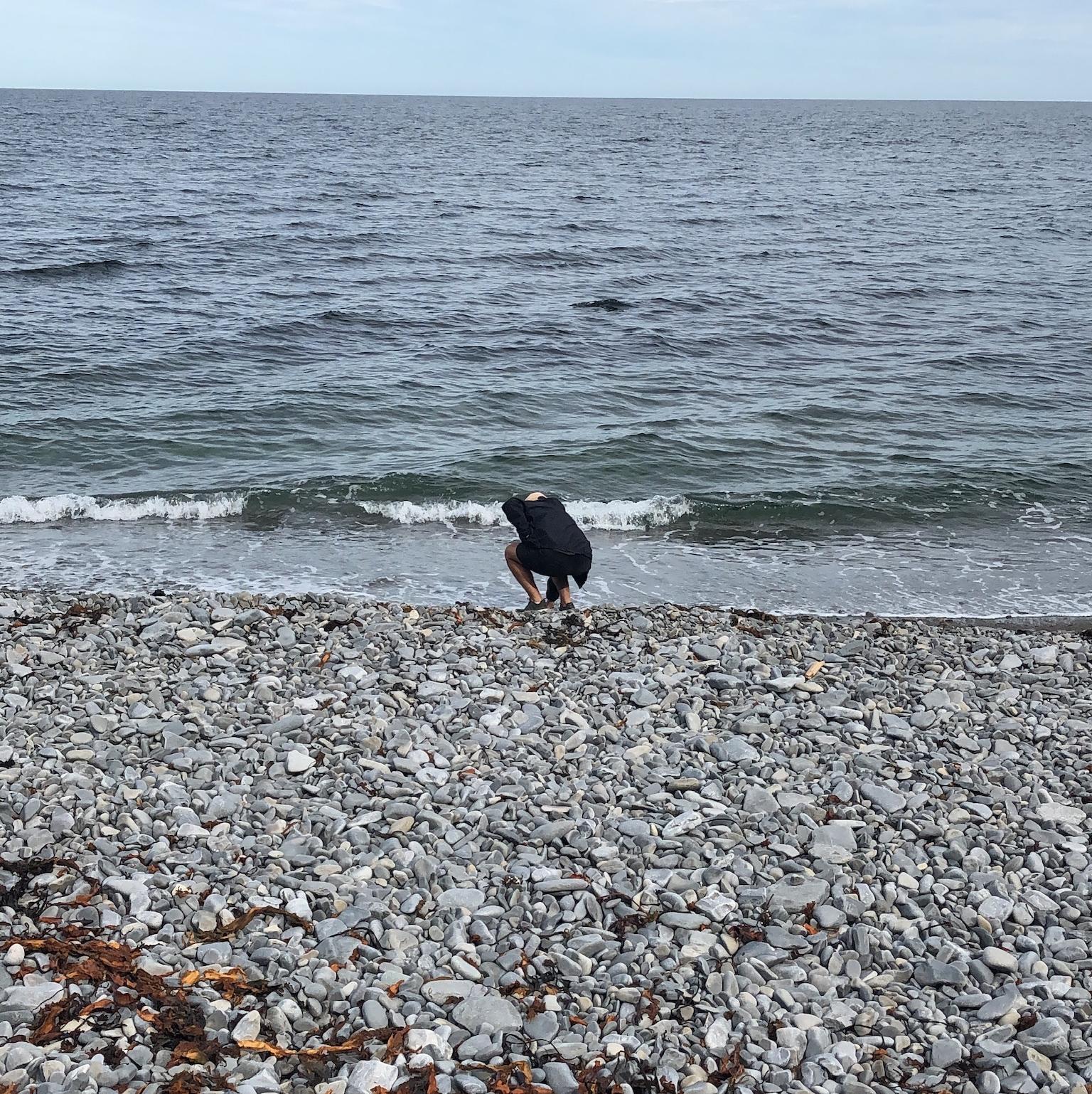 Feeling how chilly the water was. (It was cold!)